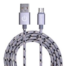 Câble Micro-usb 1 M Tressé Argenté Garbot Grab&go, C-05-10195