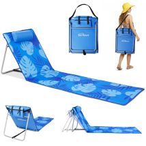 Homecall Gartenliege Strandmatte Mit Rückenlehnee Liegestuhl Strandliege Klappbar Leicht, Extra Langer Rücken 61 Cm, 1 St., Tragbar Als Rucksack Für 
