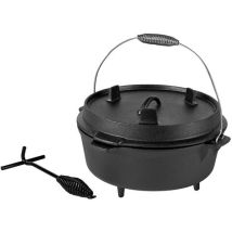 Horno Holandés Dutch Oven De Hierro Fundido 5,7 Litros Barbacoa Levantador De Tapa Olla De Hierro Fundido Hervidor De Fuego Bbq