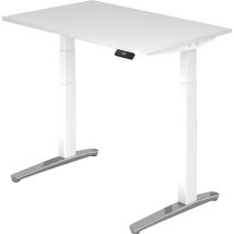 Bümö Sitz- & Stehschreibtisch "serie-xbhm" Elektrisch Höhenverstellbar Mit Memoryfunktion, Tischplatte 120 X 80 Cm In Weiß, Gestell In Weiß / 