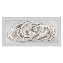 Lupia - Quadro Moderno, Per Soggiorno Camera Da Letto, Con Cornice Boston Colore Grigio Grey, 50x100 Cm, Sacra Famiglia 1 Mix
