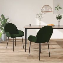 NOVA – Esszimmerstühle 2 Stk. Dunkelgrün Samt – 58 x 57 x 78,5 cm – 110 kg max. Tragfähigkeit