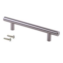 Emuca - Tiradores Para Mueble, D. 12 Mm, Intereje 128 Mm, Acero, Niquel Satinado