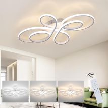 Plafonnier Led Dimmable - Lámpara De Salón 66cm Salón 65w Lámpara De Habitación Moderna Habitación Blanca Con Iluminación De Techo Control Remoto 