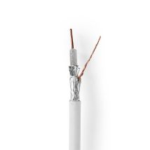 Cavo Coassiale Su Bobin Sicuro 4glte 75 Ohm Tripla Protezione Eca 100 M Coax Pvc Bianco Bobina
