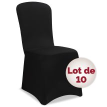 Detex 10x Housse De Chaise Opaque Et Extensible Lavable Protection Chaise Couverture De Chaise Salle À Manger Noir