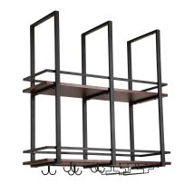 Portabottiglie Sospeso In Metallo 80 X 30 X 85 Cm Mdf Nero 030009193
