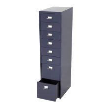Rollcontainer Preston T851, Schubladenschrank Stahlschrank, 110x28x41cm 8 Schubladen Dunkelgrau