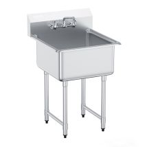 Vevor Fregadero De Un Solo Seno , Incluye Grifo Y Patas, Fregadero Independiente De Acero Inoxidable De 27" X 41" Para Restaurantes, Garajes, Cocinas 