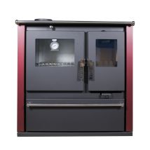 Cucina A Legna Verso Cs Plus - 7,7 Kw Piastra Superiore In Metallo, Forno In Acciaio Inox, Pannelli Laterali Verniciati Bordo E Uscita Fumi A Sinistra