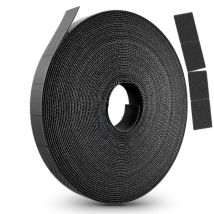 Ltc Klettrolle Rip Roll Ruban Auto-agrippant Noir 3m
