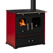 Holzherd Prometey Perfect Eco Lux Bordeaux – 7,5 Kw – Gussplatte, Klassisch Elegante Optik Und Thermische Effizienz – Energieklasse A
