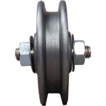 Ruedecilla puerta corredera Nr. 500 120 mm – Material: gris fundido crudo