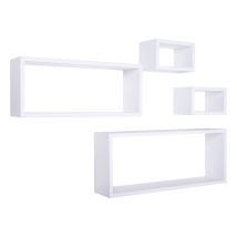 Sanitec - Rechteckiger 4er Set Wandregal Mod. Merlino Farbe Weiss