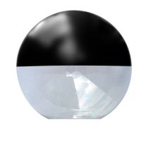 Difusor esférico de policarbonato incoloro pintado negro Ø450 mm – Alta resistencia – Ideal para alumbrado exterior