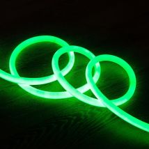 LEDKIA – Striscia Neon LED Regolabile 220V AC 120 LED/m Circolare 360 Verde IP67 – Potenza 9W/m, Protezione IP67