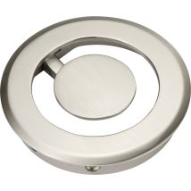 Confurn Kabeldurchgang Orbit Ø 90mm, Kabelmanagement Kabeldurchführung Mit Aufklappbarem Mittelteil, Zinkdruckguss, Alufarbig