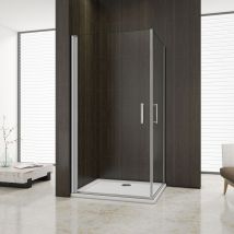 Mamparas De Ducha Doble Puerta Pivotante Gris Mate 5mm Angular 70x70x185cm