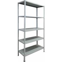 Prometal - Scaffali In Kit 5 Ripiani Grigio Angolari Spezzati - 5 Ripiani Cm.100x40x186h.