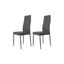 HOBAG 2er-Set Esszimmerstühle Grau – PU – 48 x 40 x 99 – 46,6 cm – 46,6 cm