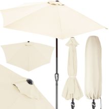 Kingsleeve - Sombrilla Semicircular Balcón 2,7m Protección Uv80+ Media Pantalla Acero Repele Agua Crema