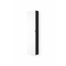 Meuble Colonne de Salle de Bain 152x40cm AQUANCE Prag 1 Porte Miroir Double Face Noir - MDAXMM4014