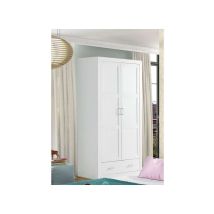 Armario Ropero 2 Puertas Acabado Blanco 200 Cm(alto)105 Cm(ancho)55 Cm(largo