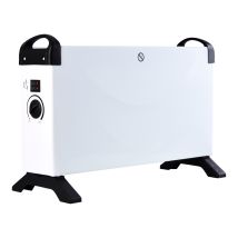 Elektroheizung 3 Heizstufen Heizgerät Regelbares Thermostat Heizstrahler Mobile Heizung, 750/1250/2000 Watt, Weiß Schwarz, Tragegriffe, Lxbxh 