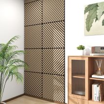 Neu.holz - Akustik-wandpaneel 16er Set Vang Diagonal 60x60 Cm Walnussoptik, Hell [ ]