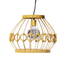 Outdoor Garden Hanging Light Lantern, Solar Powered, With Bulb, Dimmer, Timer & Remote, Brown Wicker, 33.7 X 33.7 X 26.7 (cm) - Teamson Home