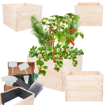 Modo24 Carré Potager Zp06 Surélevé En Bois De Pin Massif Pour Jardin Et Terrasse, 45x63×60 Cm, Naturel
