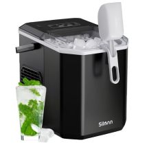 9 Würfel In 6 Minuten, 12 Kg Pro Tag, 1.2l Machine À Glaçons Portable Silonn (noir) : Fabrication Rapide, Autonettoyante, Silencieuse – Parfaite Pour 