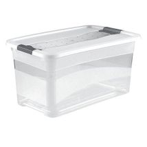 Lagerwürfel Mit Deckel, Kunststoff, Transparent, 83 L