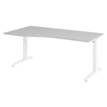 Bümö Schreibtisch Serie-xb Freiform: 180 X 100 Cm Grau Weiß