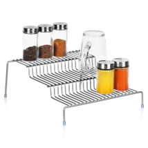 Estantería De Cocina Metálica Gris, 3 Niveles, 28x26x11 Cm