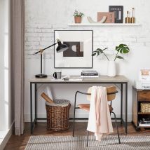 Vasagle Escritorio, Mesa Oficina Pequeña Y Estación De Trabajo, Mesa Para Teletrabajo, Estudio, Dormitorio, 60 X 140 X 76 Cm, Estilo Industrial, 