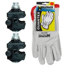 Pack 2 Conectores Aéreos Perforación De 6/150mm² Y Salida De 4/35mm² Más Guantes De Piel