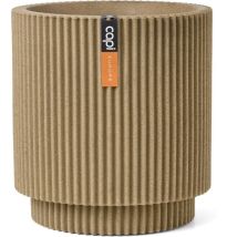 Jarrón Cilíndrico - Capi Europe - Groove Nl - 44 X 46 Cm - Beige