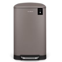 Pattumiera a pedale 40L – Forma rettangolare – Capacità 40L – Colore talpa – Chiusura silenziosa – Corpo in acciaio inossidabile