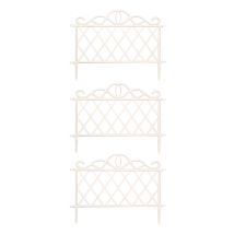 Redwood Leisure - Pack Of 3 27cm White Plastic Garden Patio Lawn Border Fence Edging