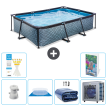 Exit-toys Piscina Exit Rectangular - Efecto Piedra - 300x200x65 Cm - 7-piezas S278