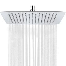 Pommeau De Douche Carré De 20 Cm (8 Pouces) À Effet Pluie, Ultra-mince Et Haute Pression, G1/2, En Acier Inoxydable Chromé Poli, Remplacement Pour 