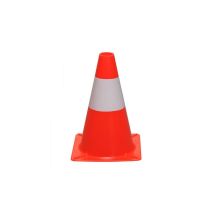 Cono Spartitraffico 30 cm – Polietilene Bassa Densità – Colore Arancio con Fascia Rifrangente – Base 22x22 cm – Peso 0,370 kg