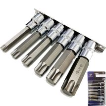 Toolzone 6pc Torx Bit Star Socket Set T55 -t100 Trx 1/2" Drive Sockets