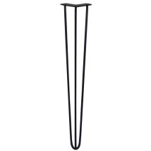 Legs - 4 Patas De Horquilla Metálicas Para Mesa Muebles Metal Hairpin Legs 71cm Acero Negro 3 Puntales Espesor 10mm Con Pies Protectores + Kit 