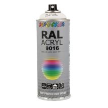 Bombe De Peinture Acrylique - Blanc Traffic Satiné - Ral 9016 - Duplicolor - 400 Ml