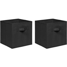 Niceme - Foldable Storage Boxes,non-woven Fabric Storage Box Set,storage Drawers For Cube Storage Unit,26.5x26.5x28 Cm (black, Set Of 2)