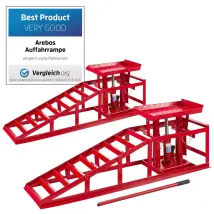 Canbolat Vertriebs Gmbh - Arebos 2x Car Ramp Hydraulic Lifting Jack Device Ramp Adjustable 2t Garage Bottle Jack - Red