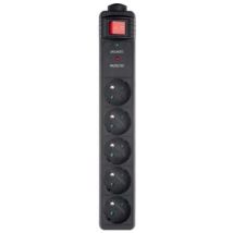 Spg5-c-5 - 5 Striscia Di Presa Con Protezione Di Picco (250 J, 250 V, 50/60 Hz, 16 A, 1. 5 M), Colore Nero. - Gembird