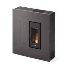Stufa A Pellet Slim Ermetica Freepoint "res 7 T2" Antracite 6,9 Kw Con Wi-fi